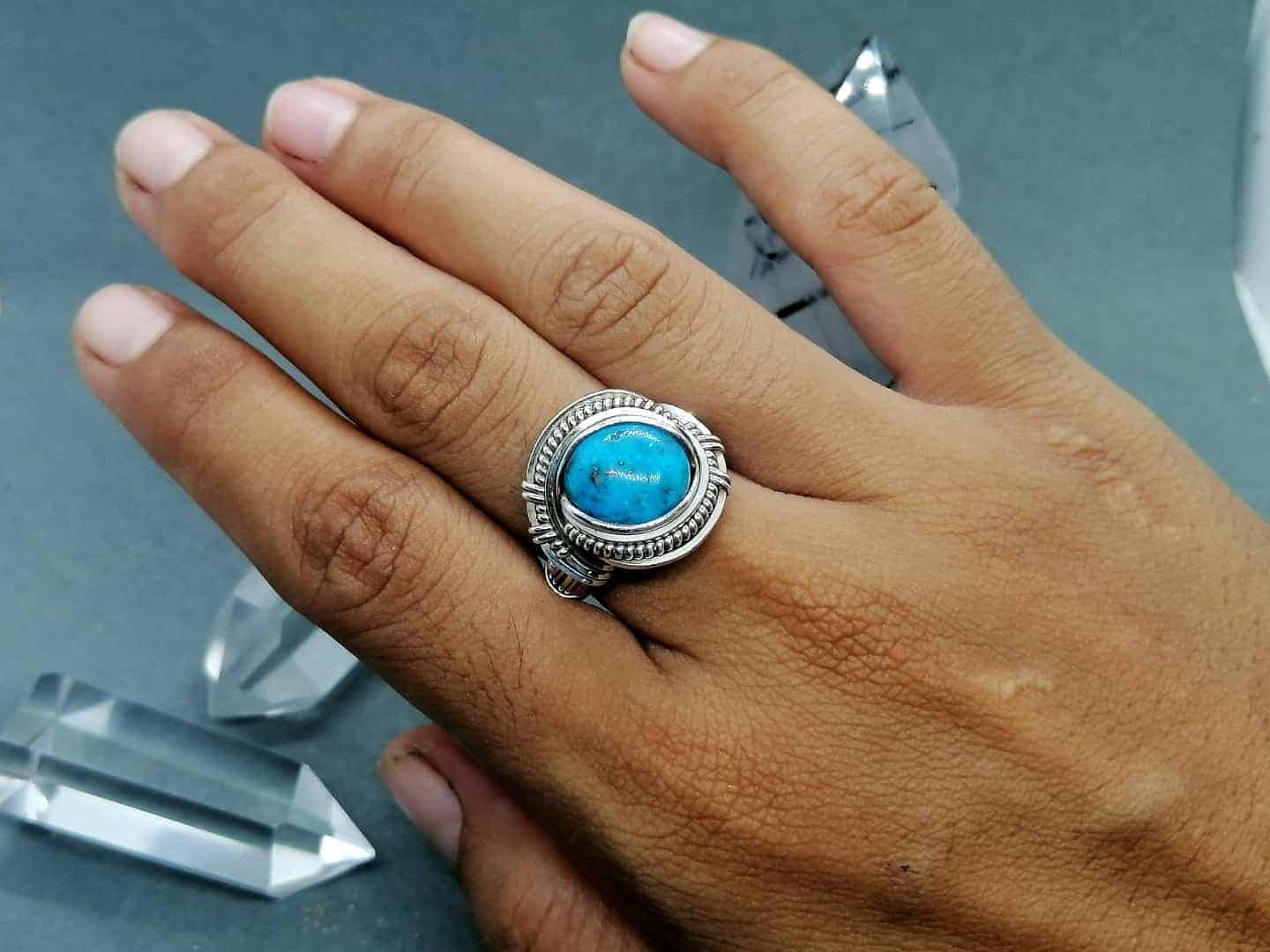 Turquoise wrapped ring