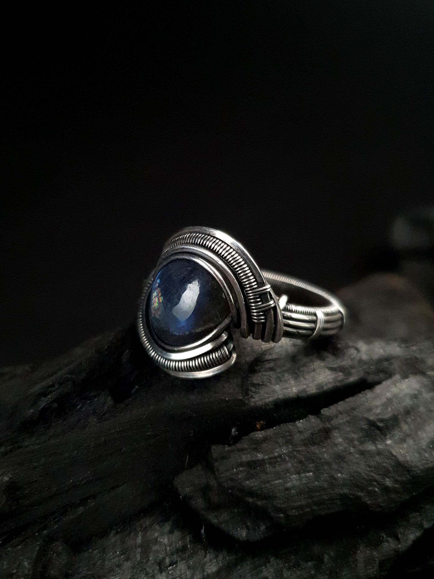 Blue Labradorite & Silver Ring