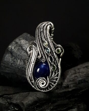 Sapphire Tourmaline & Silver pendant