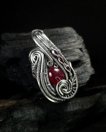 Ruby Tourmaline & Silver Pendant