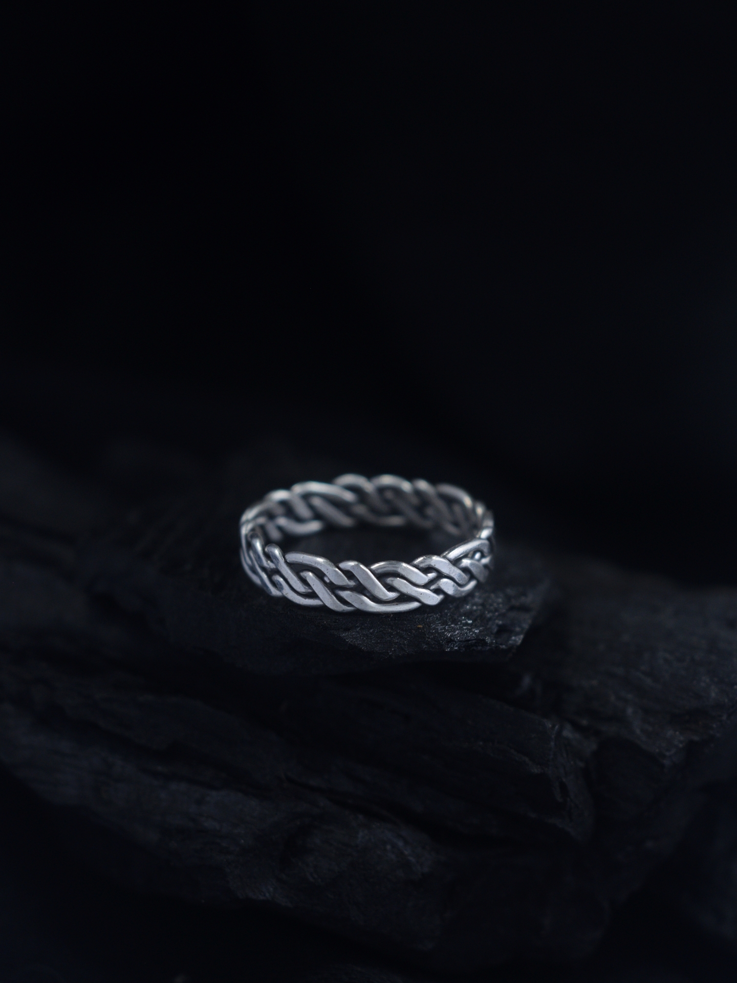Four Braids Silver Wire Ring Size 9