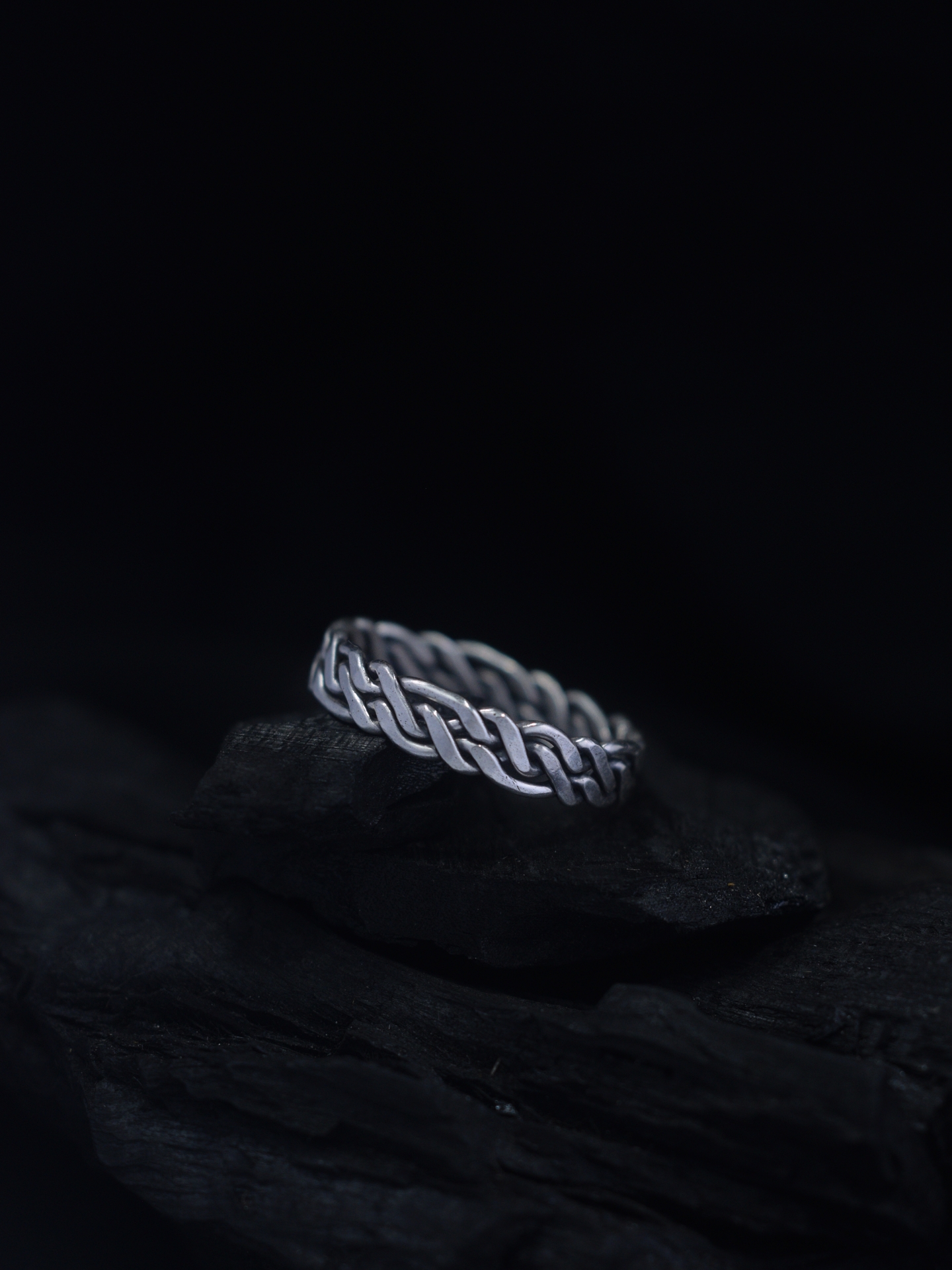 Four Braids Silver Wire Ring Size 9