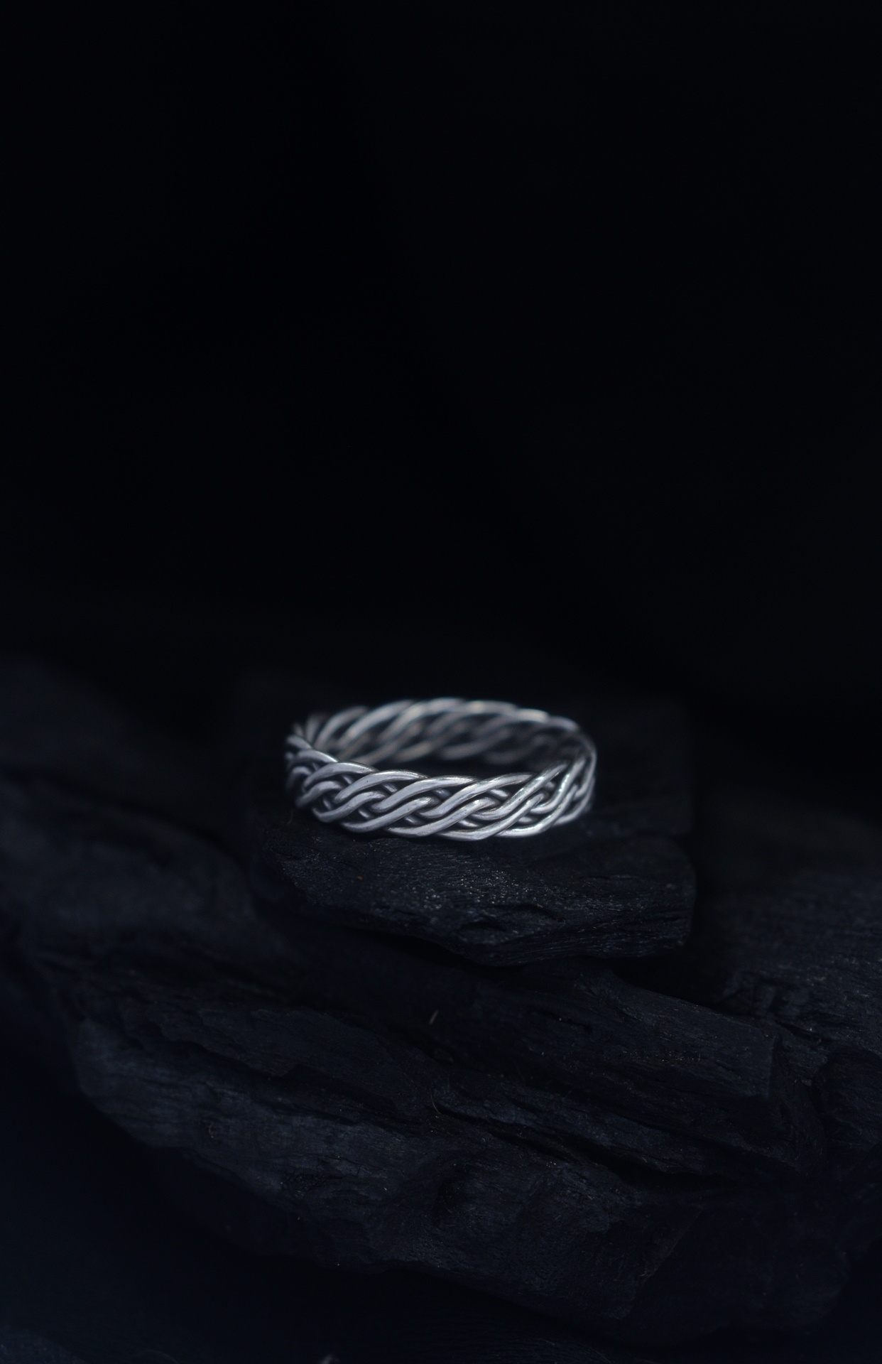 Six Braids - Silver Ring Band (size 8 1/2)