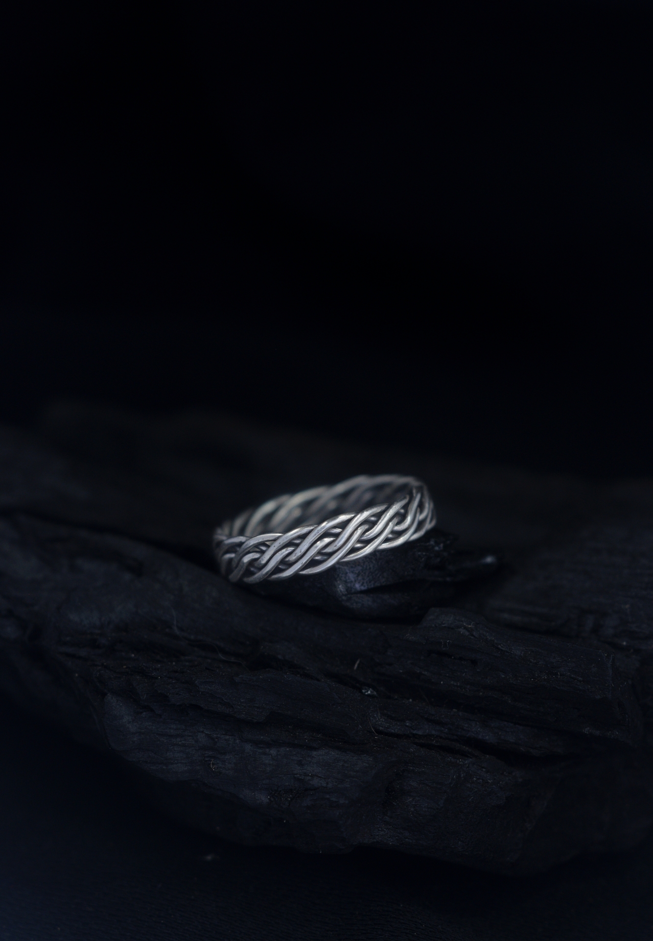 Six Braids - Silver Ring Band (size 8 1/2)