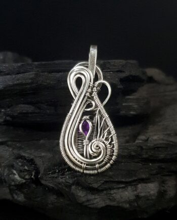 Amethyst & Silver Small Pendant
