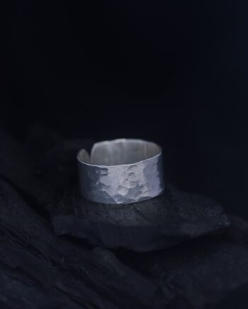 Hammered Textured Silver Ring